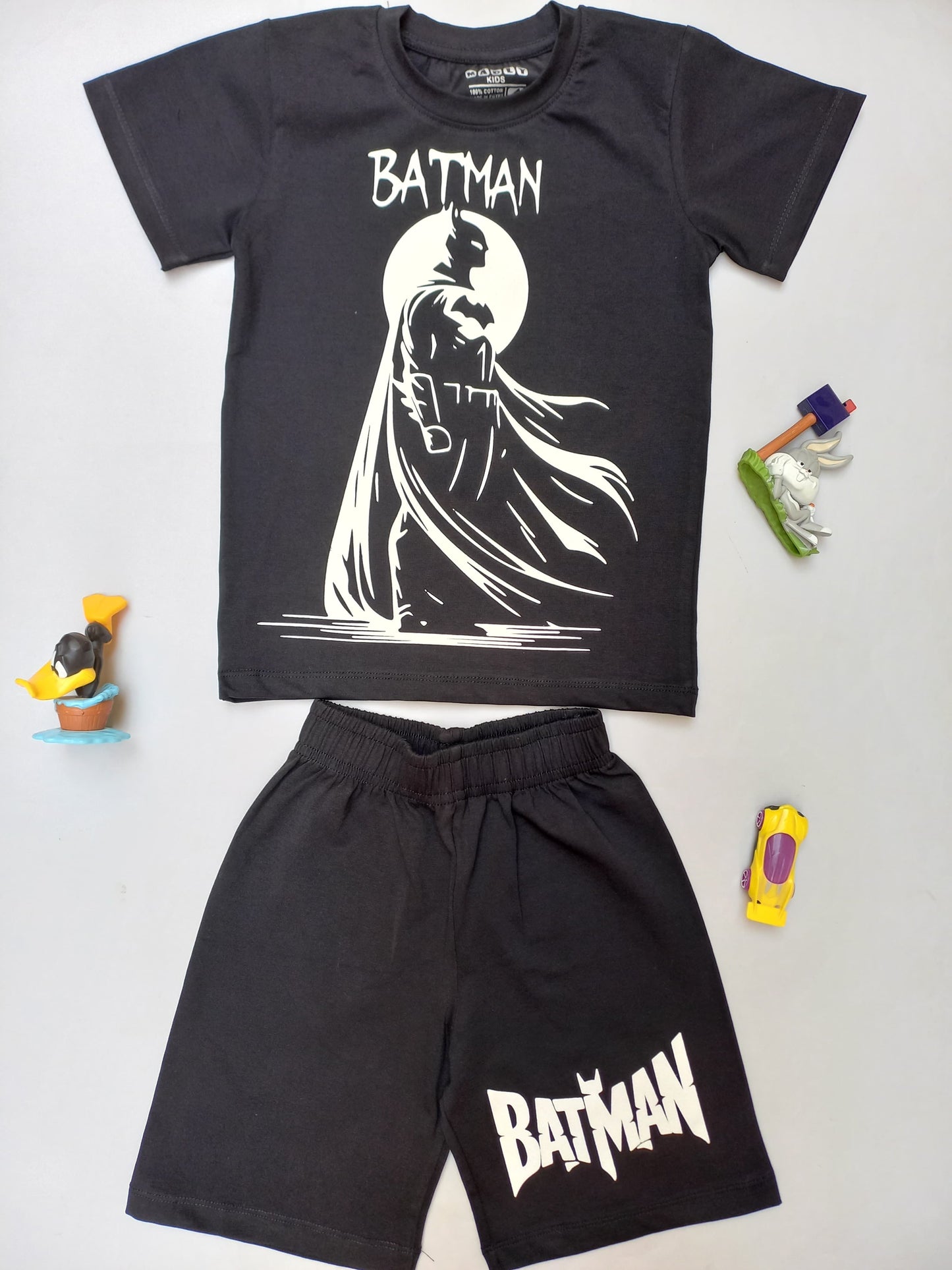 Cotton Black Batman - Black shorts