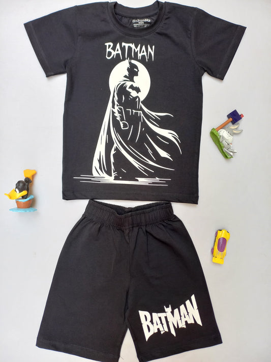 Cotton Black Batman - Black shorts