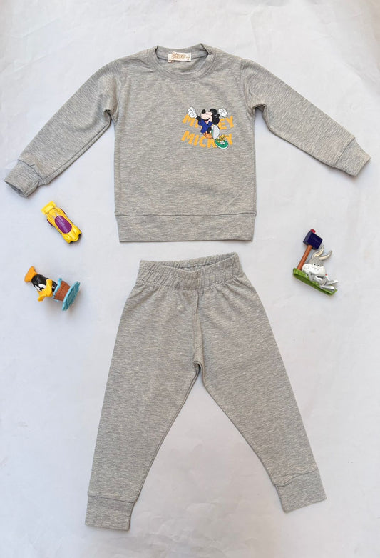 Cotton Plain Grey Mickey
