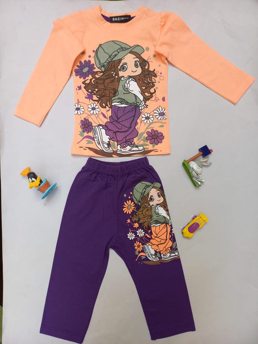 Cotton Purple Pants Girl