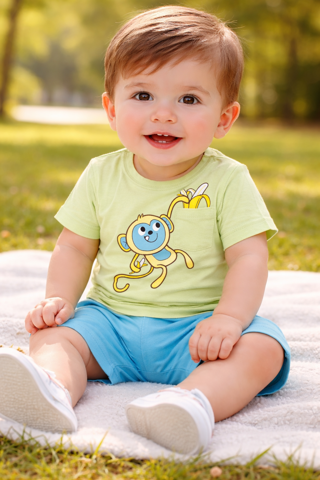 Cotton Blue Monkey