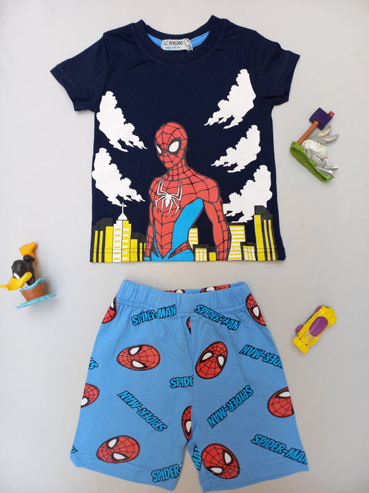 Cotton Dark Blue Spiderman